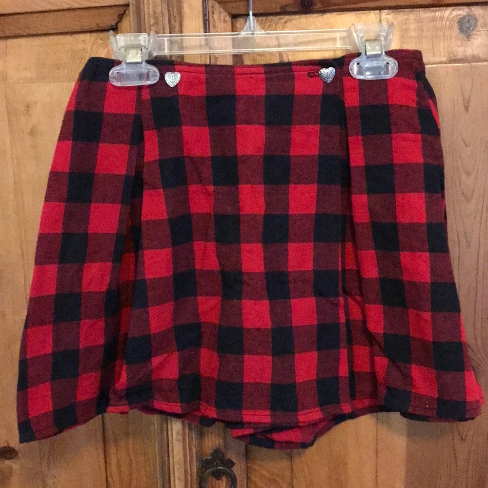 Cotton skort for girls, buffalo plaid size 10